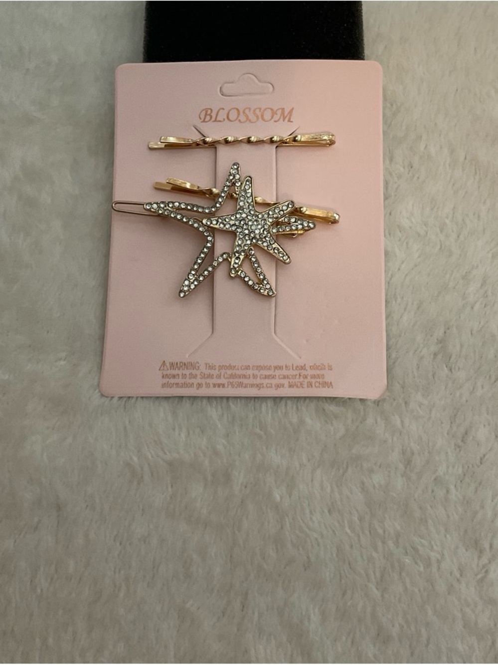 Blossom Gold Starburst Crystal Hair Clip Set - Gold